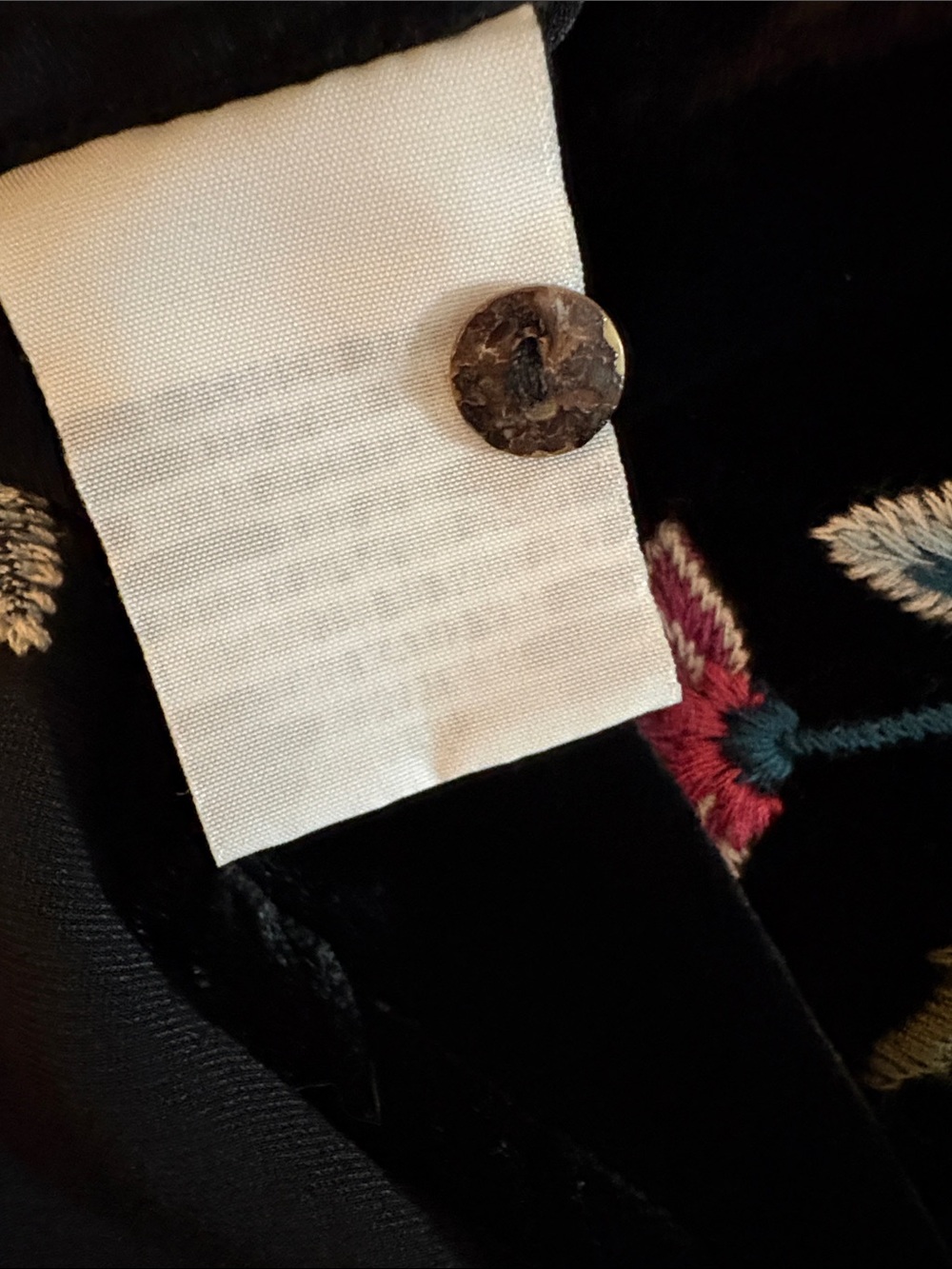Johnny Was Workshop 100% Silk Embroidered plush Velvet Blouse/Tunic. Worn once - Picture 15 of 15